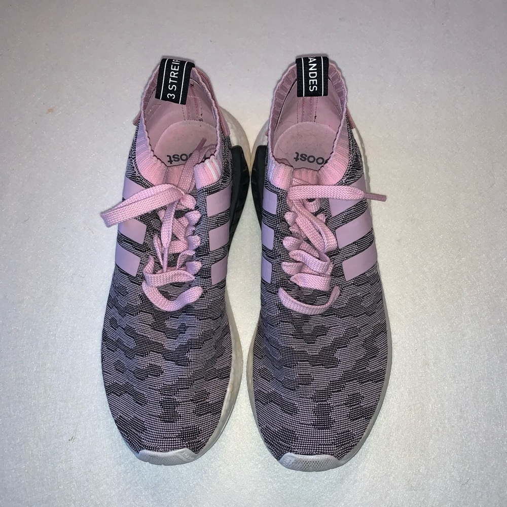 Adidas gray and pink sneakers